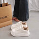 大東（dusto）踩屎感厚底小白鞋女2025春秋季新款軟底防滑運動(dòng)板鞋女百搭休閑鞋 米卡色 38