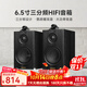 諾普聲（Nobsound）Q3 家用6.5寸高保真HiFi書(shū)架箱無(wú)源音箱發(fā)燒音響三分頻書(shū)架箱 黑色Q3 三分頻