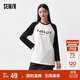 森馬長袖T恤女中長款大印花撞色插肩袖寬松內(nèi)搭上衣101124101012