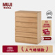 無(wú)印良品（MUJI）木制收納柜OA/WN 白橡木黑胡桃風(fēng)格現代簡(jiǎn)約家具儲物柜斗柜柜子 6層 長(cháng)80CM OA