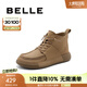 百麗（Belle）厚底舒適牛津鞋女高幫單鞋B2102CM4 杏色 38 (240mm)