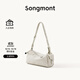 Songmont【李娜同款】山下有松循跡mini相機包頭層牛皮女單肩斜挎手機包 余墨白（白鋼五金）