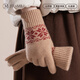 玖慕（JIUMU）純羊絨保暖手套女冬季加厚高檔針織毛線(xiàn)手套戶(hù)外防寒手套