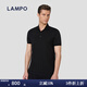 藍豹（LAMPO）【涼感POLO衫】春夏新款商務(wù)休閑polo衫男士棉彈易打理短袖上衣 黑色 XL (50)