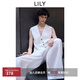 LILY2025夏新款萊賽爾亞麻垂感老錢(qián)風(fēng)寬松百搭通勤休閑褲闊腿褲女 601白色 M