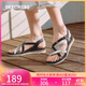 斯凱奇（Skechers）涼鞋女士秋季平底休閑女鞋百搭通勤涼拖鞋外穿沙灘鞋114709