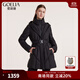 歌莉婭高端白鵝絨三防黑色羽絨服女款連帽收腰1BDL8C390 00B黑色 XS -