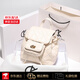 CHARLIE&KELLI品牌 CK輕奢包包女包小香風(fēng)菱格鏈條雙肩包生日禮物送女友老婆 米白色【京倉配送 品牌禮袋】