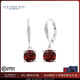 GEM STONE KING3.71克拉石榴石鉆石耳環(huán)S925銀經(jīng)典彩色寶石耳墜送女友情人節禮物