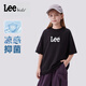 Lee兒童短袖T恤夏季2025新款圓領(lǐng)休閑寬松男女童半袖童裝中大童體恤 烏黑色 160 cm