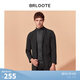 Brloote/巴魯特 棉衣男時尚肌理風(fēng)棉服男士中長款夾棉外套冬裝 黑色 185/104A