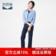 古田森牛仔褲女2025夏女士高腰寬松顯瘦小個(gè)子薄款九分錐形褲4S3256 藍色 27 （體重104-110）