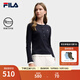 FILA 斐樂(lè )官方女子針織長(cháng)袖衫2025冬新款時(shí)尚經(jīng)典休閑修身亨利衫 傳奇藍-NV M 165/84A/M