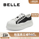 百麗時(shí)尚餅干底板鞋女25春新厚底增高帆布鞋B2550AM5 黑色 37