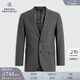 布克兄弟（BrooksBrothers）【100%綿羊毛】男士新款經(jīng)典缺角領(lǐng)西服修身純色西裝外套 0007-灰色 42 42RG