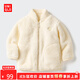 優(yōu)衣庫【驚喜價(jià)】嬰幼兒寶寶長(cháng)絨搖粒絨拉鏈茄克長(cháng)袖外套478434 01 乳白色 90