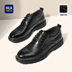 海瀾之家HLA皮鞋男商務(wù)休閑秋冬正裝德比鞋子HAAPXM1EBH077 黑色42