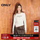 ONLY秋季時(shí)尚修身假兩件打底衫正肩字母T恤女|124302012 A01 香草奶油白 S (160) 80A