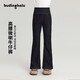 布丁哈魯【高彈喇叭褲】秋季女童百搭牛仔褲兒童高腰顯瘦微喇休閑長(cháng)褲