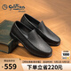 金利來（goldlion）男鞋商務休閑鞋舒適輕質(zhì)透氣時尚皮鞋596830193ALB-黑色-41碼
