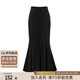 她池絲絨魚(yú)尾裙2025秋裝新款女復(fù)古修身包臀高腰中長(zhǎng)半身裙