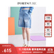 PORTS寶姿女裝秋冬新品女裝寬腳口牛仔短褲RD7P007PDC026 LIGHT DENIM 38