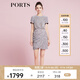 PORTS寶姿商場同款春季新品女裝短袖束腰短連衣裙SD8D044PFP025 黑色混色 M (6)