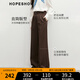 紅袖高腰垂感休閑褲春季2025新款女裝知識分子風(fēng)工字褶通勤直筒長(cháng)褲 深咖042 S