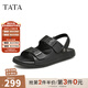 他她（TATA）真皮沙灘涼鞋男士戶(hù)外休閑涼拖鞋男鞋子秋季新款VGM01BL4 黑色 40