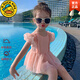 G.DUCKKIDS品牌童裝女童夏季泳裝洋氣2025新款女孩公主時尚兒童可愛女寶寶網(wǎng) 新升級（送泳帽）83006粉色 110