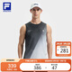 FILA 斐樂官方黃景瑜同款男子針織背心2025健身運(yùn)動基礎(chǔ)滿印無袖上衣