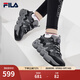 斐樂（FILA）官方女鞋PANINI復(fù)古運動鞋春款帕尼尼籃球鞋休閑鞋 鍛鐵灰/木炭灰-BC 38