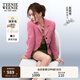 Teenie Weenie【趙露思同款】小熊女裝簡(jiǎn)約秋季綿羊毛短款西裝外套 粉色 L (170)