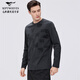 七匹狼【7A抗菌】長(cháng)袖T恤男士簡(jiǎn)約羅馬布印花男裝上衣 黑灰    M   