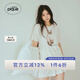 gelatopique七夕禮物25春夏新品女睡衣套裝貓咪波點(diǎn)T恤短褲PWCT251343 灰白色 均碼