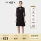 PORTS寶姿春季新品女裝鏤空花卉衣袖休閑風(fēng)連衣裙ALP8D023JWP052 黑色 M (6)