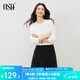 歐莎2025年秋季女新款復(fù)古白色蕾絲花邊長袖T恤通勤打底衫上衣 白色 S