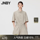JNBY/江南布衣夏季連體衣女翻領寬松休閑工裝短褲通勤5O5F13440 285/米卡其 S