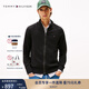 TOMMY HILFIGER【柔軟純棉】春夏男裝商務(wù)休閑純色立領(lǐng)開衫針織外套78J9322 黑色BDS M  （推薦：135-150斤）