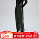 艾萊依（ERAL）收腳新款羽絨褲女士拼接收腰長(cháng)款時(shí)尚通勤鴨絨褲 炭黑 S 155【建議80-110斤】
