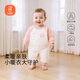 貝瑞加（Babyprints）寶寶連體衣秋冬嬰兒加厚保暖爬服柔軟內(nèi)衣夾棉哈衣舒適 粉兔80