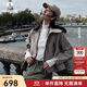 Navigare小帆船【王詩(shī)晴同款】休閑外套女士2025秋季連帽夾克防風(fēng)寬松上衣 蛋酒色 S