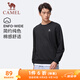 駱駝（CAMEL）長(cháng)袖圓領(lǐng)套頭衛衣男寬松休閑運動(dòng)打底衫 J13CAYL6063 幻影黑 XXXL