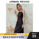 UR秋季新款女裝優(yōu)雅輕熟褶皺吊帶牛仔連衣裙UWM840007 靛藍 M