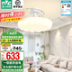 雷士（NVC）奶油藝術(shù)風(fēng)扇燈1級(jí)能效全光譜護(hù)眼自然光 客廳臥室書房吊扇燈 【全光譜/1級(jí)能效】60瓦42寸朵蕾