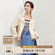 尚都比拉復(fù)古摩登翻領(lǐng)拉鏈鹿皮絨短外套女春秋休閑百搭?yuàn)A克 杏色 S 