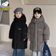 史努比（SNOOPY）兒童羽絨服男童厚中長(cháng)秋冬新款女童拜年服 咖色   150   