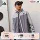 adidas拒水梭織連帽夾克外套男女春季新款阿迪達(dá)斯官方輕運(yùn)動(dòng) 灰色/灰石綠     L