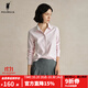 POLOWALK純棉白色襯衫女2024早秋新款女士純色長(cháng)袖襯衣經(jīng)典馬標 粉色B款 XL