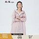斯琴女裝春夏粉色刺繡拉鏈連帽抽繩下擺中長(cháng)薄風(fēng)衣外套 BJCS024 粉色 L